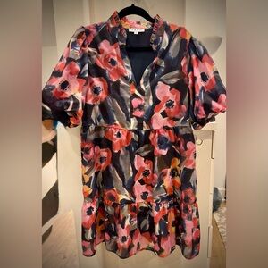 THML Dress - Florals and Navy